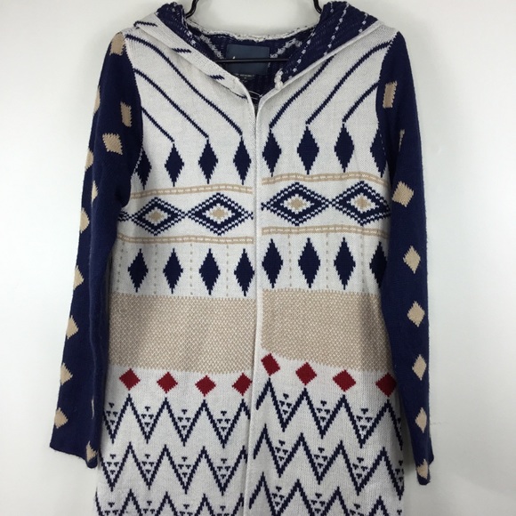Lovemarks Duster Sweater Cardigan Southwest Pattern Med - Picture 4 of 10